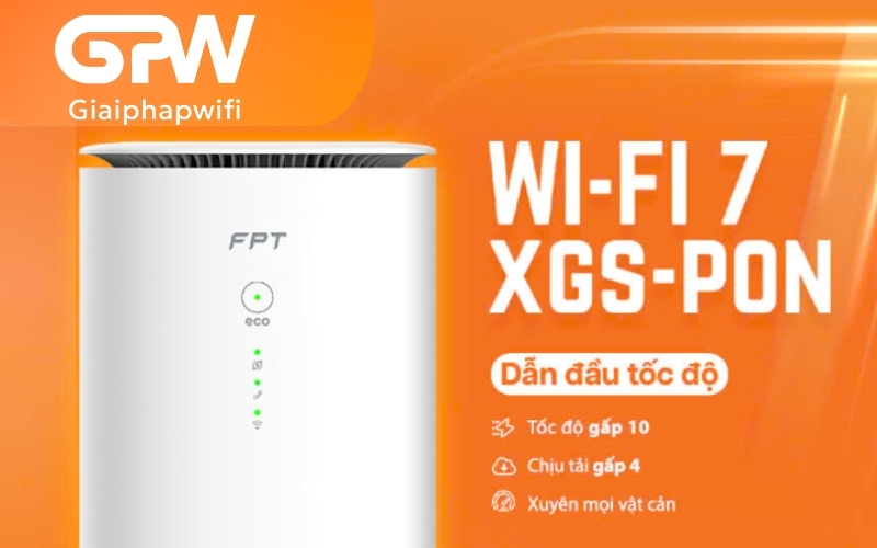 Wi-Fi 7 trên hạ tầng XGS-PON của FPT là công nghệ tiên phong với tốc độ gấp 10 lần và xuyên qua mọi vật cản mang đến trải nghiệm vượt trội cho người dùng.
